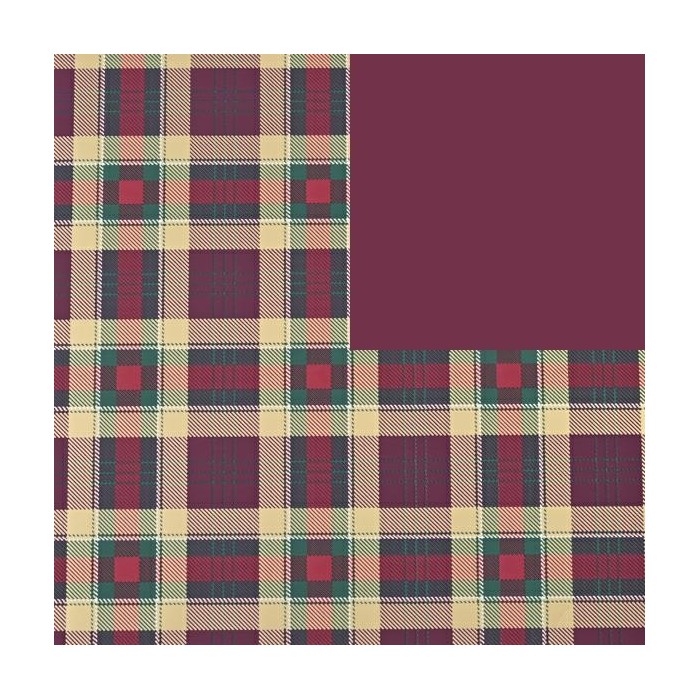 ROTOLO CARTA CM.100X25MT GOLD TARTAN BORDEAUX